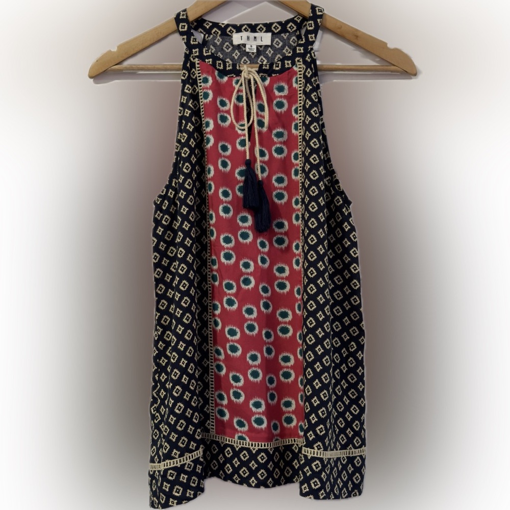 Thml Halter Mixed Print Top Size Small - image 4